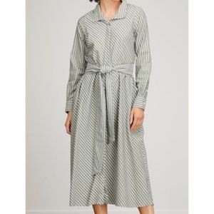 Ann Mashburn Annette Dress Olive Stripe Size S